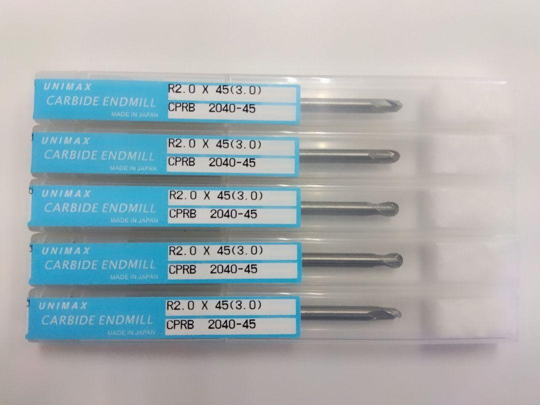 【新古品】 ユニオンツール 超硬エンドミルR2x45(3) CPRB2040-45 5本セット 通常価格1本10320円拍卖