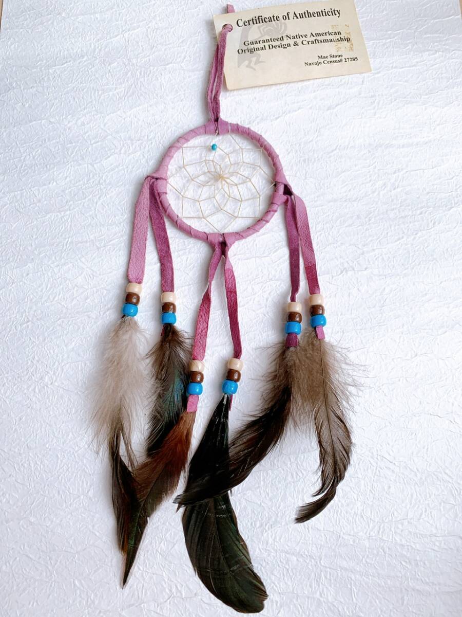 ドリームキャッチャー ナバホ ナバホメイド ネイティブアメリカン 保証 カード付き インディアンジュエリー 本物 USA インテリア拍卖