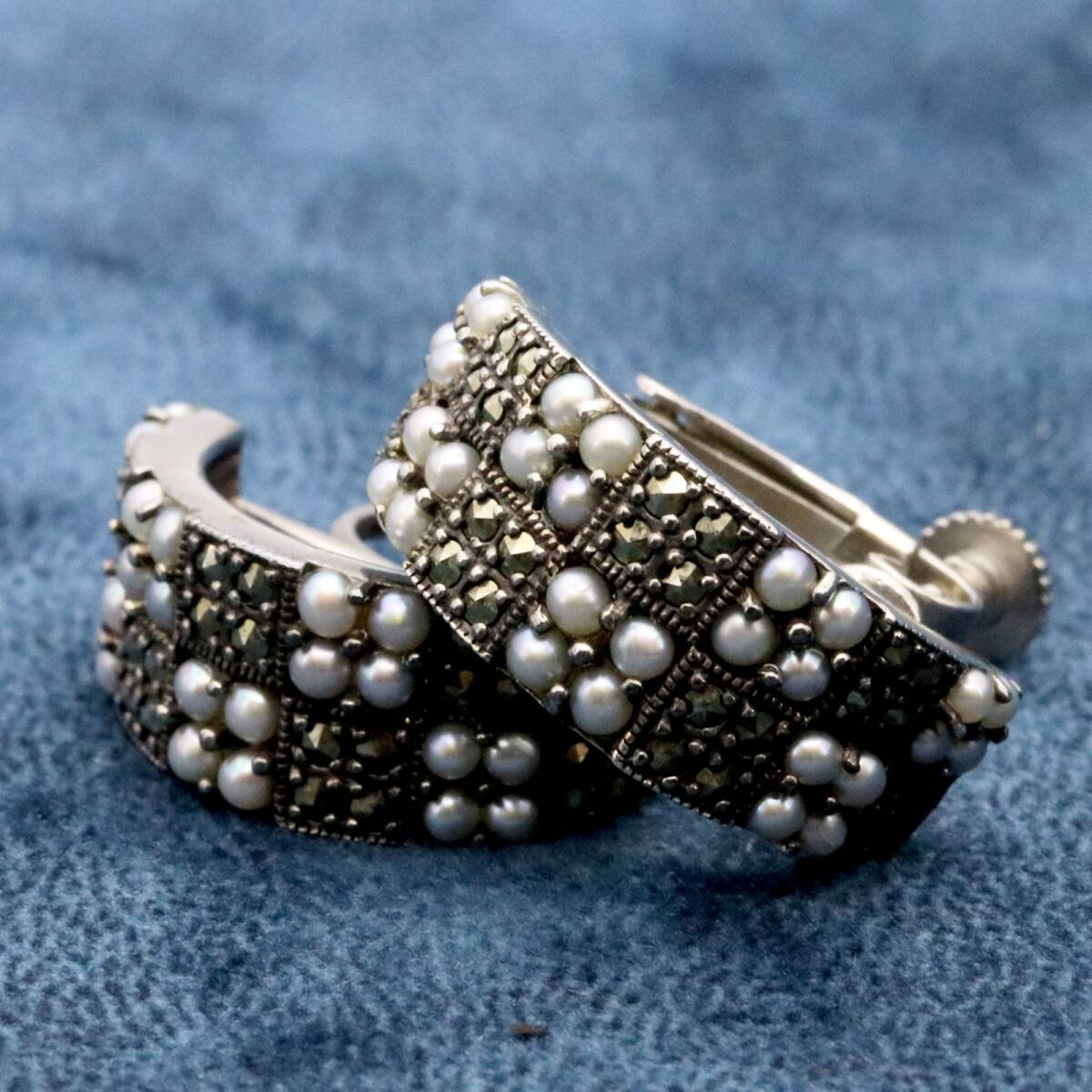 ロクザン イヤリング シルバー925 シードパール×マーカサイト/24-501S拍卖