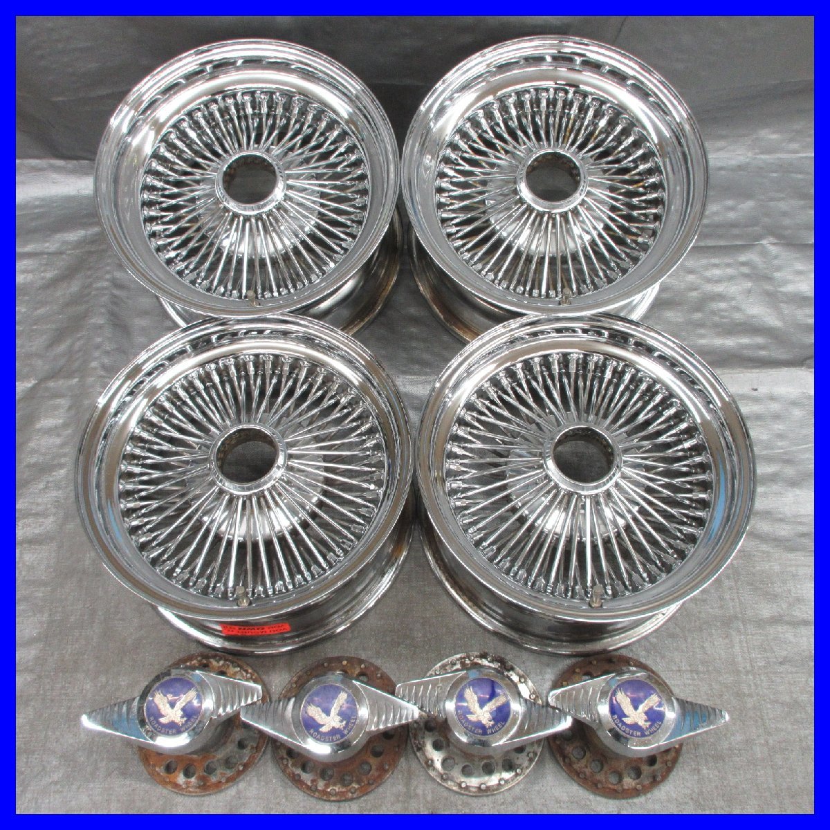 □送料無料 A2■ ROADSTER WHEEL ■ 15×7J±0位/15×8J±0位 ■ 5H PCD114.3/PCD120.65/PCD127 ◇ 4本 ◇ ワイヤー/センターロック式拍卖