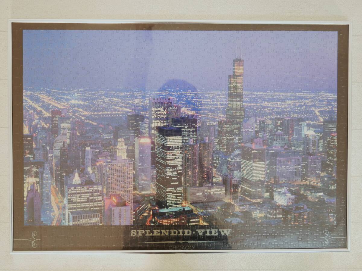 ■シカゴ夜景◇SPLENDID VIEW CHICAGO スプレンディッド ビュー シカゴ ジグソーパズル 1000ピース【額付き/完成品】■拍卖