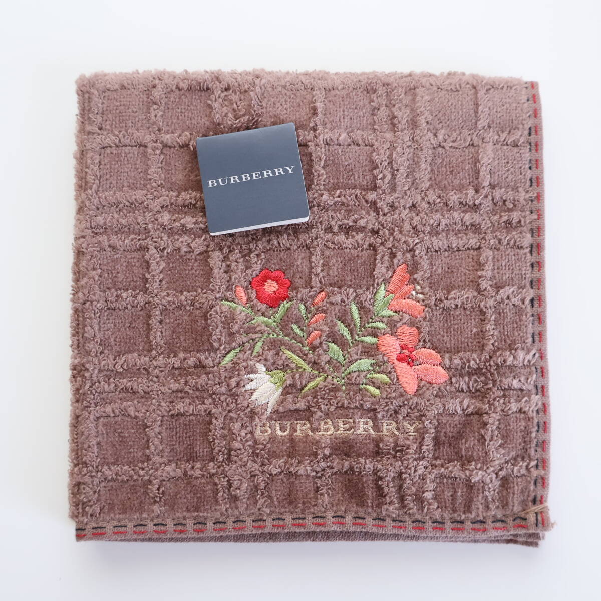 ■未使用 BURBERRY バーバリー タオルハンカチ 刺繍 ブラウン■拍卖