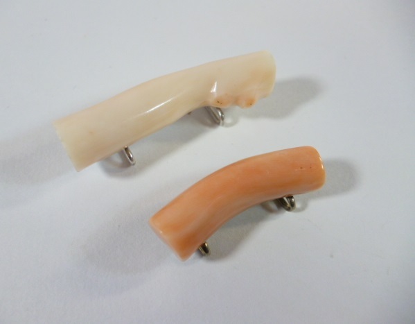 Ж 本珊瑚 帯留め 2点 まとめて Ж 珊瑚拍卖