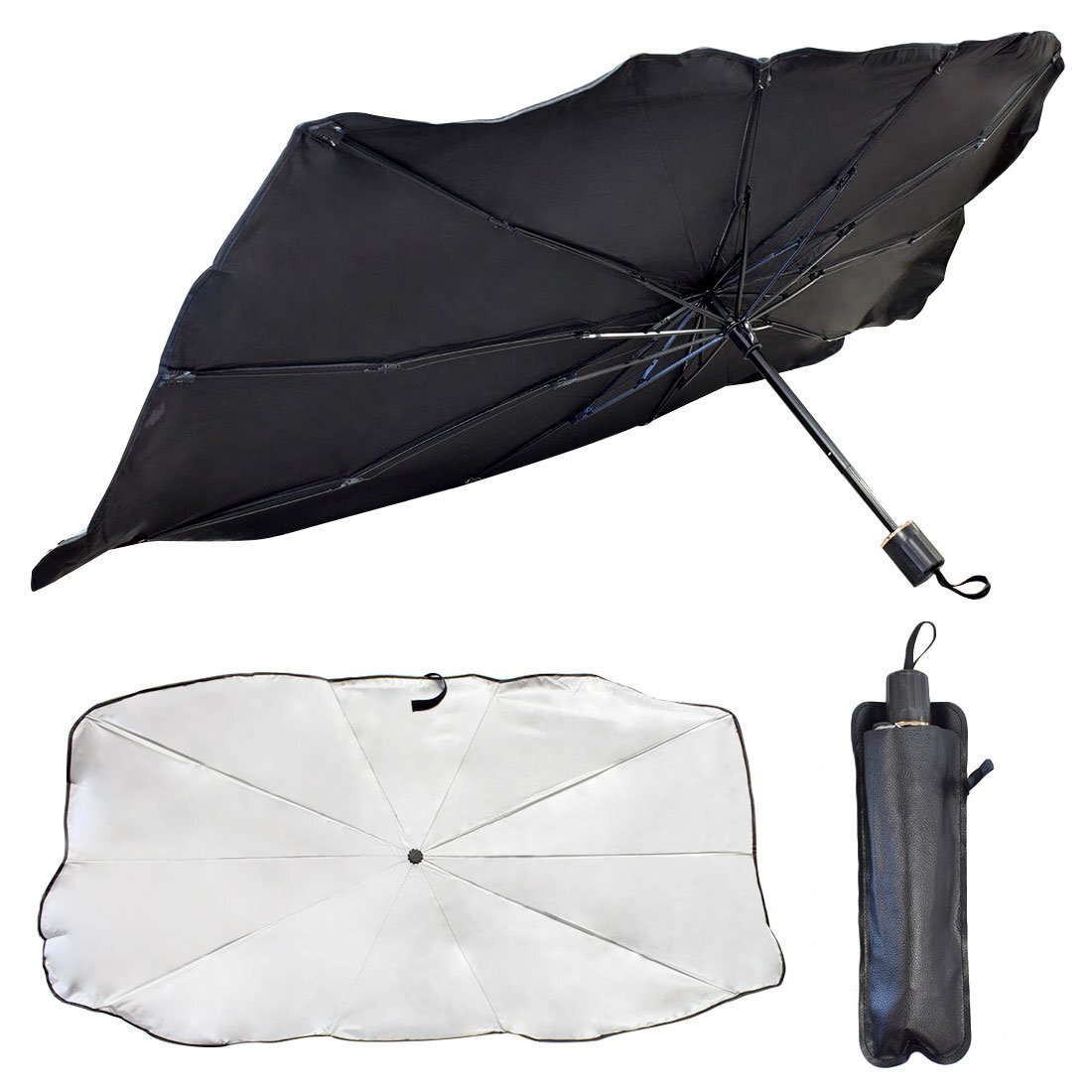 車用サンシェード Lサイズ 140*80cm 10本骨 カーシェード 車 フロントガラス 日よけ 日傘 格納式拍卖