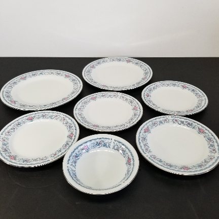 食器 皿 ノリタケ ロマンブルー 平皿 大2枚 中4枚 深皿 小1枚 セット 6590 06拍卖