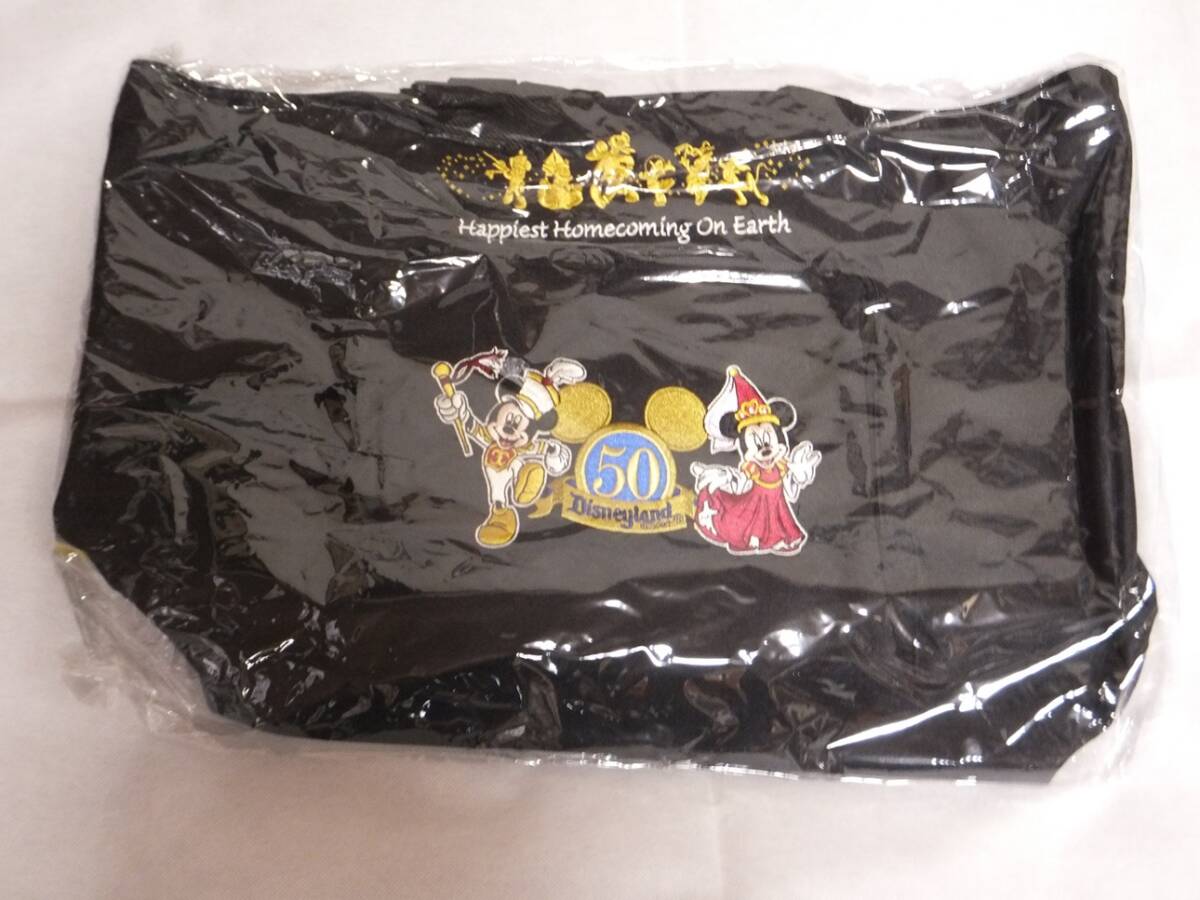 ディズニーランド 海外 50周年 トートバッグ ブラック 限定 ミッキー ミニー BAG トート カリフォルニア拍卖