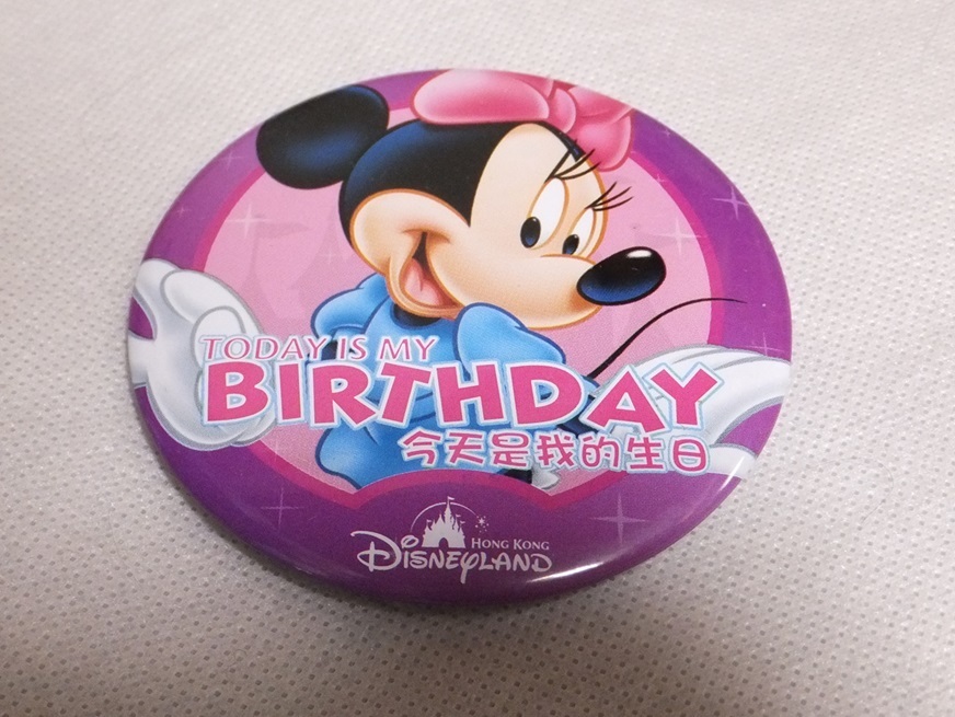 ディズニーランド 香港 バースデーバッジ 缶バッジ ミニー 非売品拍卖