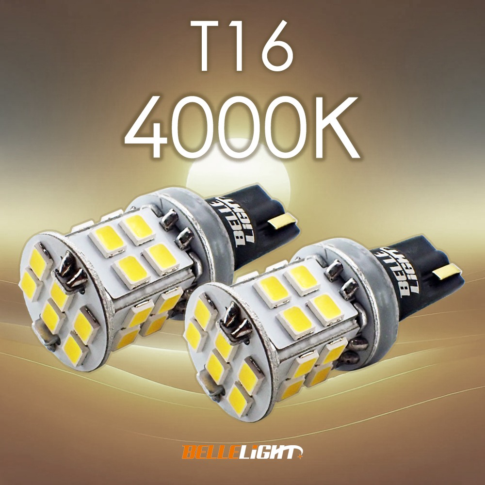 T16 4000K LED 白と電球色の中間色 2個セット 爆光 バックランプ専用 12V用 22連 電球 JX061-40拍卖