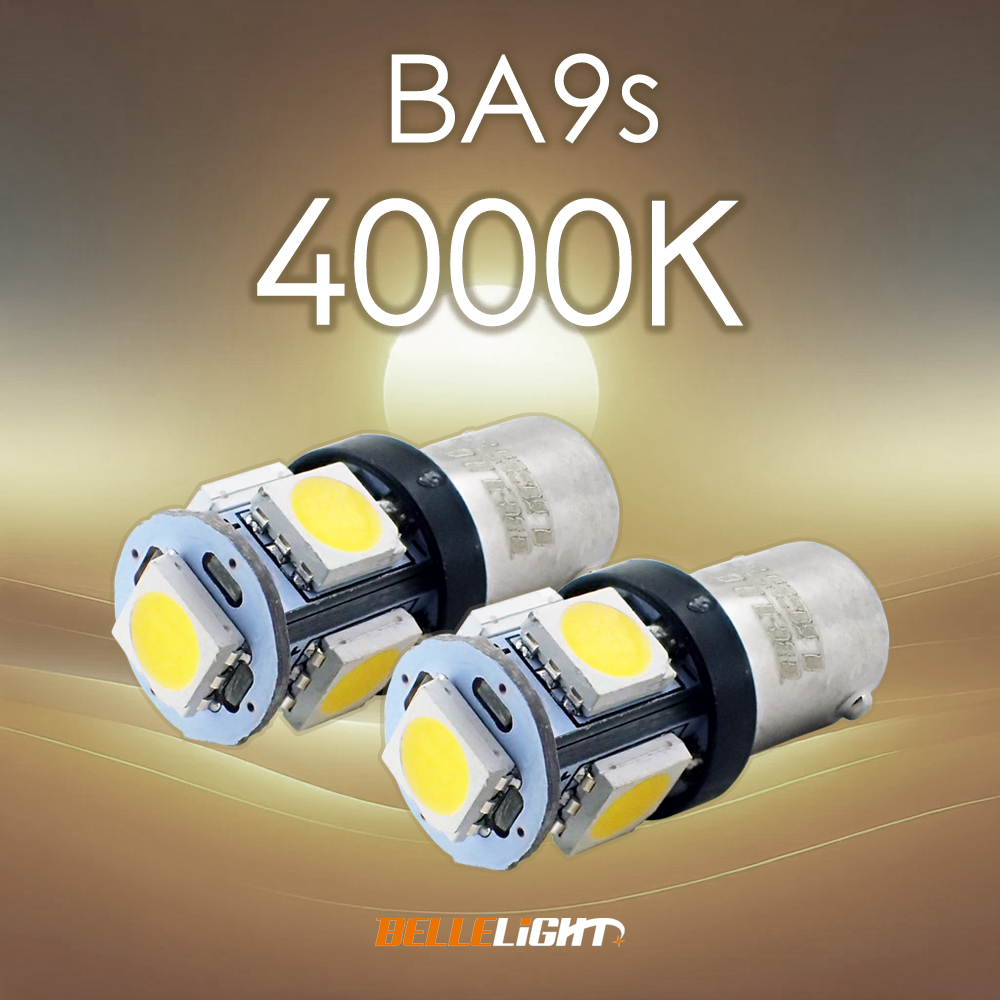 BA9s 4000K LED 白と電球色の中間色 2個セット ポジション ナンバー灯 ルームランプ G14 12V用 5連 電球 SX061-40拍卖