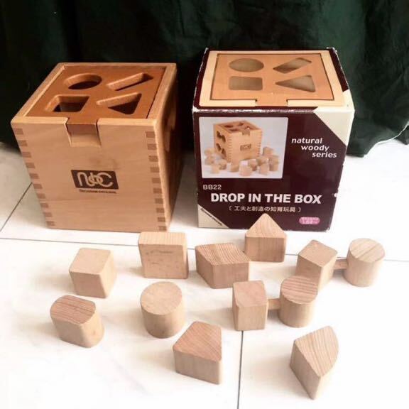 知育玩具 ドロップインザボックス DROP IN THE BOX◆天然木製 1.5才~拍卖