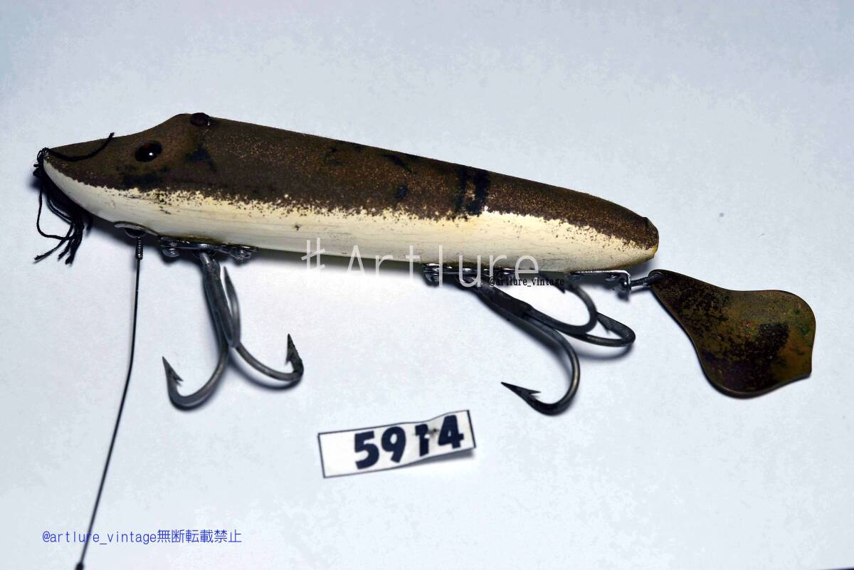 giant vmp VINTAGE WOODEN LURE HEDDON ( 5914-327)USA MADE #OLDLURE #ARTLURE_VINTAGE #ヴィンテージルアー拍卖