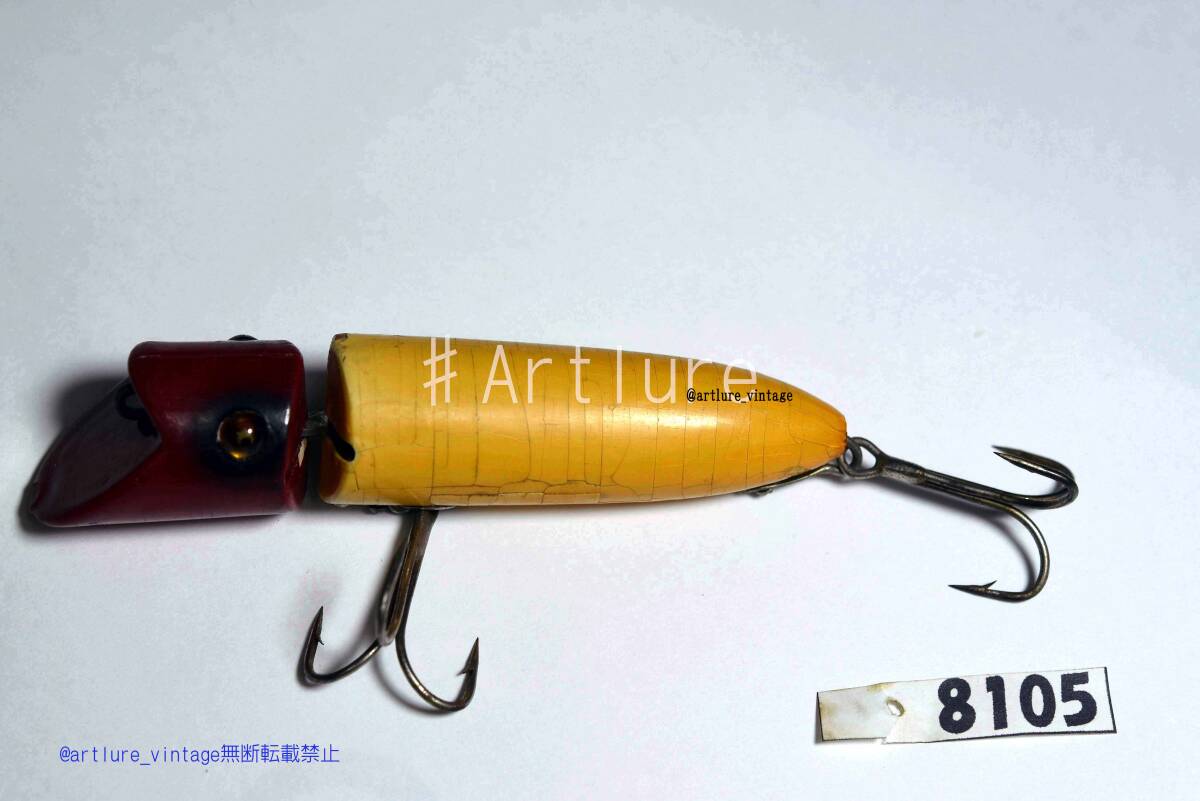 HEDDON ZIG WAG GLASS EYE VINTAGE WOODEN LURE HEDDON (8105-327 )USA MADE #OLDLURE #ARTLURE_VINTAGE #ヴィンテージルアー拍卖