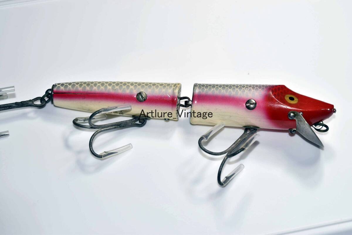 GIANT JOINTED VAMP VINTAGE WOODEN LURE HEDDON (5964-328 )USA MADE #OLDLURE #ARTLURE_VINTAGE #ヴィンテージルアー拍卖