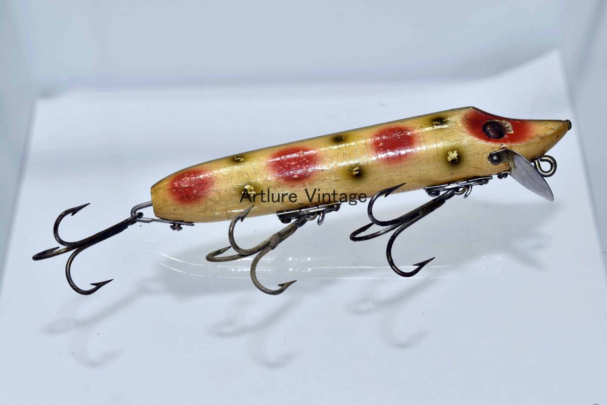 VAMP METAL EYE VINTAGE WOODEN LURE HEDDON (B1268-J2P )USA MADE #OLDLURE #ARTLURE_VINTAGE #ヴィンテージルアー拍卖