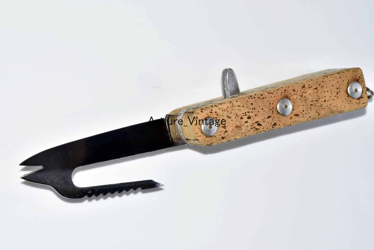 イタリア製 vintage fishing knife 非常に珍しい形 コルクボデイ 11679-工房拍卖