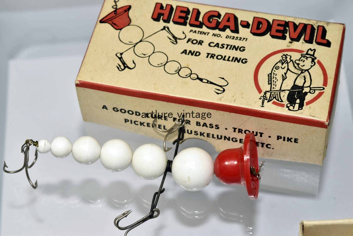 HELGA DEVIL ETCHEN TACKLE 1946 年 オールド希少珍品面白ルアー マニア向けVINTAGE LURE ( ) ヴィンテージ ルアー 蒐集家向けルアー拍卖