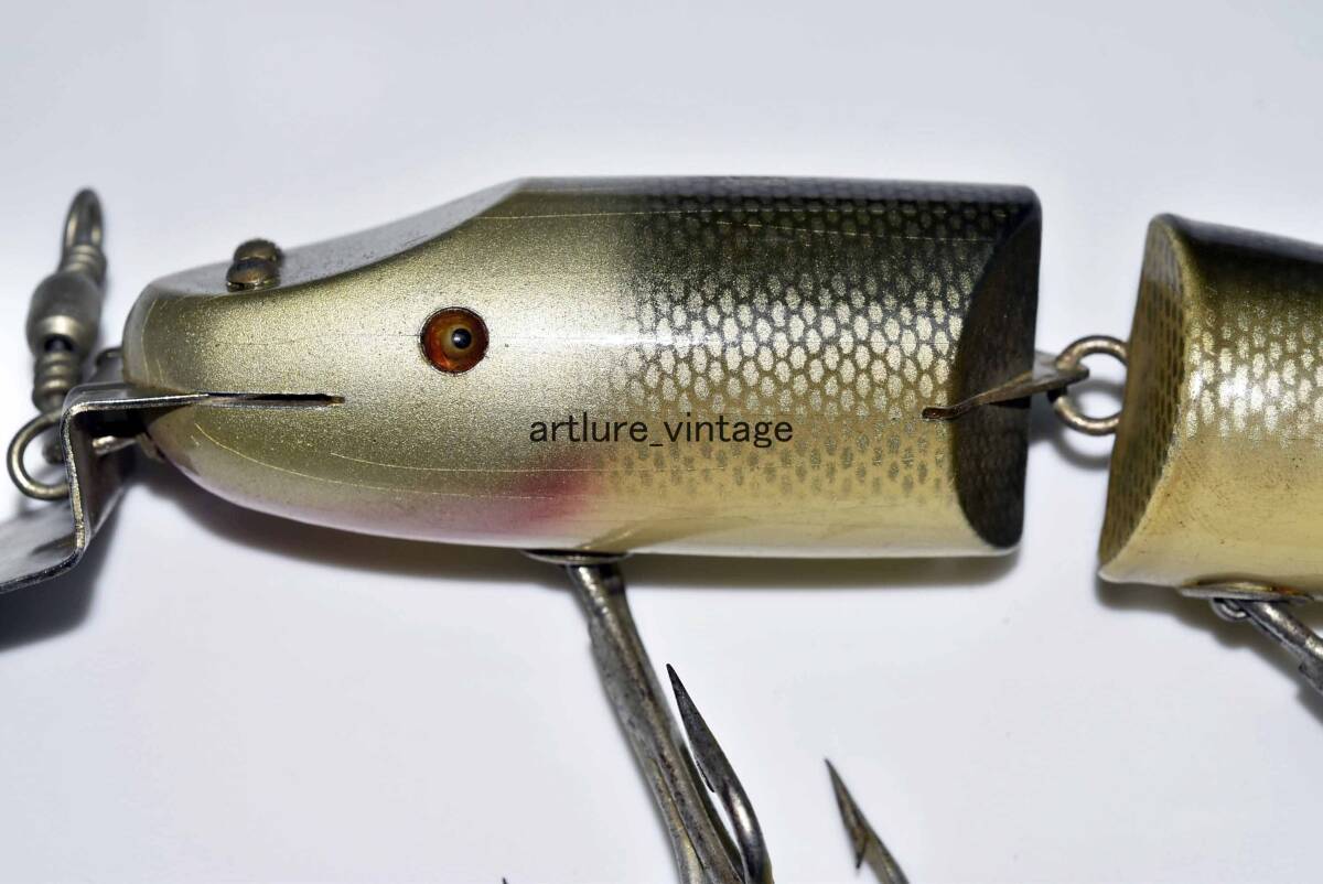 大型 SOLT WATER STRIPER PIKE JOINTED GIANT VINTAGE LURE (4396-325)USA MADE #OLDLURE #ARTLURE_VINTAGE #ヴィンテージルアー拍卖