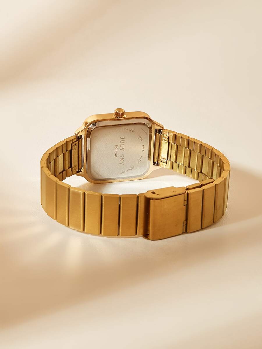 腕時計 レディース クォーツ 女性用ゴールドエレガントミニマリストステンレススチールストラップクオーツ時計1個、ホリデーギフトやク拍卖