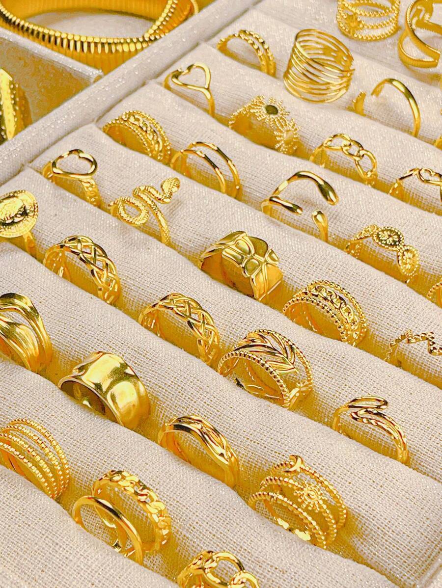 リング レディース セット ステンレススチール製 16個セット 三次元パターン 可変式輪 リング拍卖