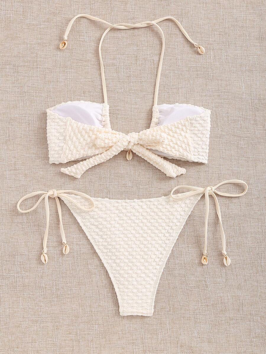 レディース 水着 ビキニセット ビーチウェア レディース ソリッド ホルターネック ビキニセット 夏拍卖