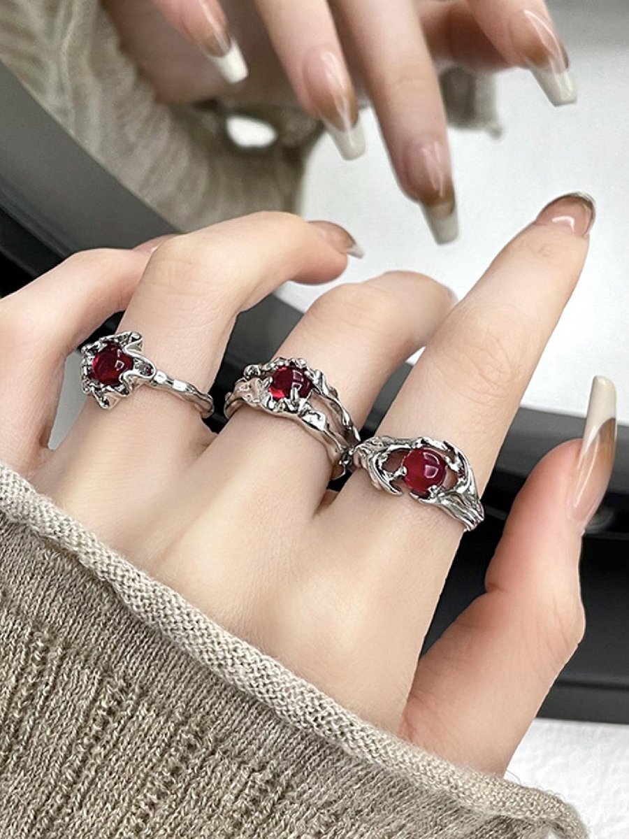 リング レディース セット 3 ピース/セットラインストーン装飾リング拍卖