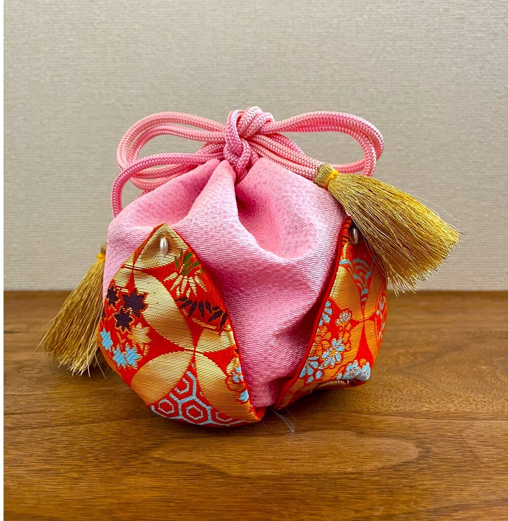 花とら●リサイクル和装小物 子供用 巾着 七五三用 女児用 巾着袋 240505拍卖