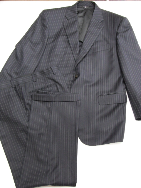 LANVIN ランバン セットアップ スーツ テーラードジャケット パンツ ウール シルク混 T50 ストライプ柄 記名アリ H5-B拍卖