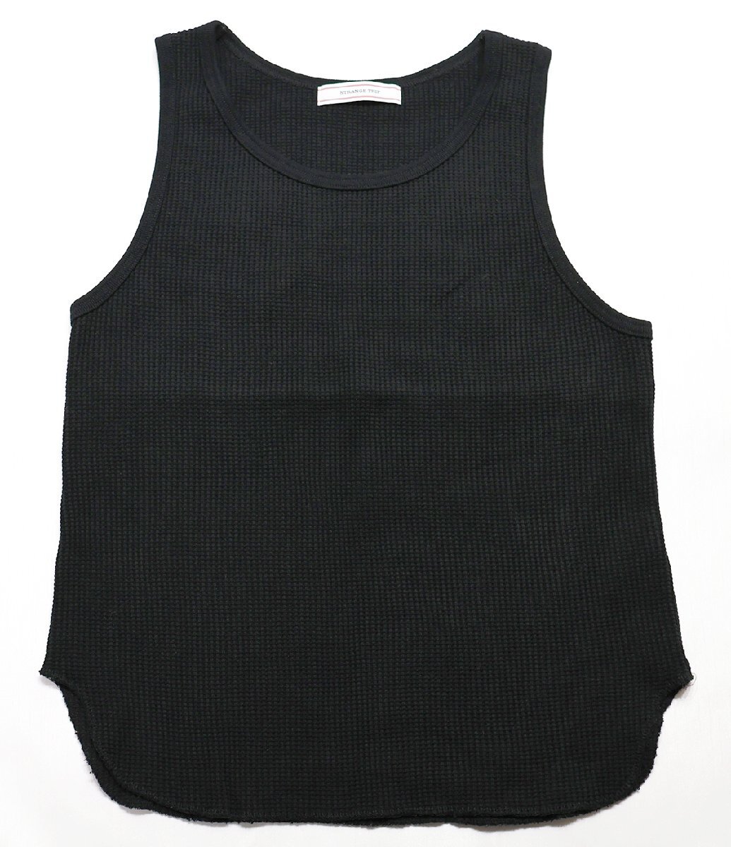 STRANGE TRIP by LOST HILLS (ストレンジトリップ バイ ロストヒルズ) WAFFLE TANK TOP / ワッフルタンクトップ 美品 ブラック size M拍卖