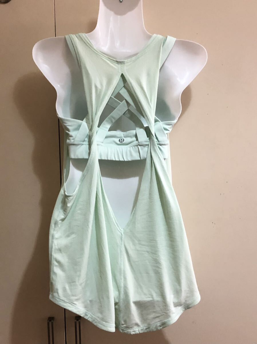 ルルレモン サイズ6 ライトグリーン タンク トップス T拍卖