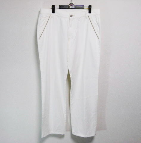 グリーンクラブ ノータック 木綿 ストレート パンツ W91cm オフホワイト拍卖