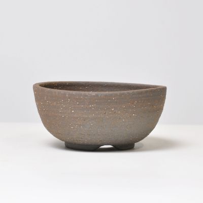 陶器鉢 信楽焼 銀灰 和モダン鉢 椀型4.5号 鉢幅14cm×高さ6.3cm拍卖