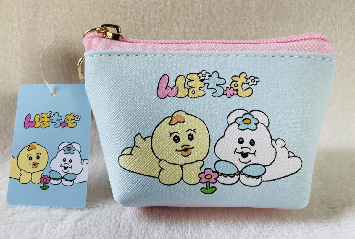 ☆んぽちゃむ 三角ミニポーチ アップ ブルー☆きみまろ ビニール ナイロン 小物入れ拍卖