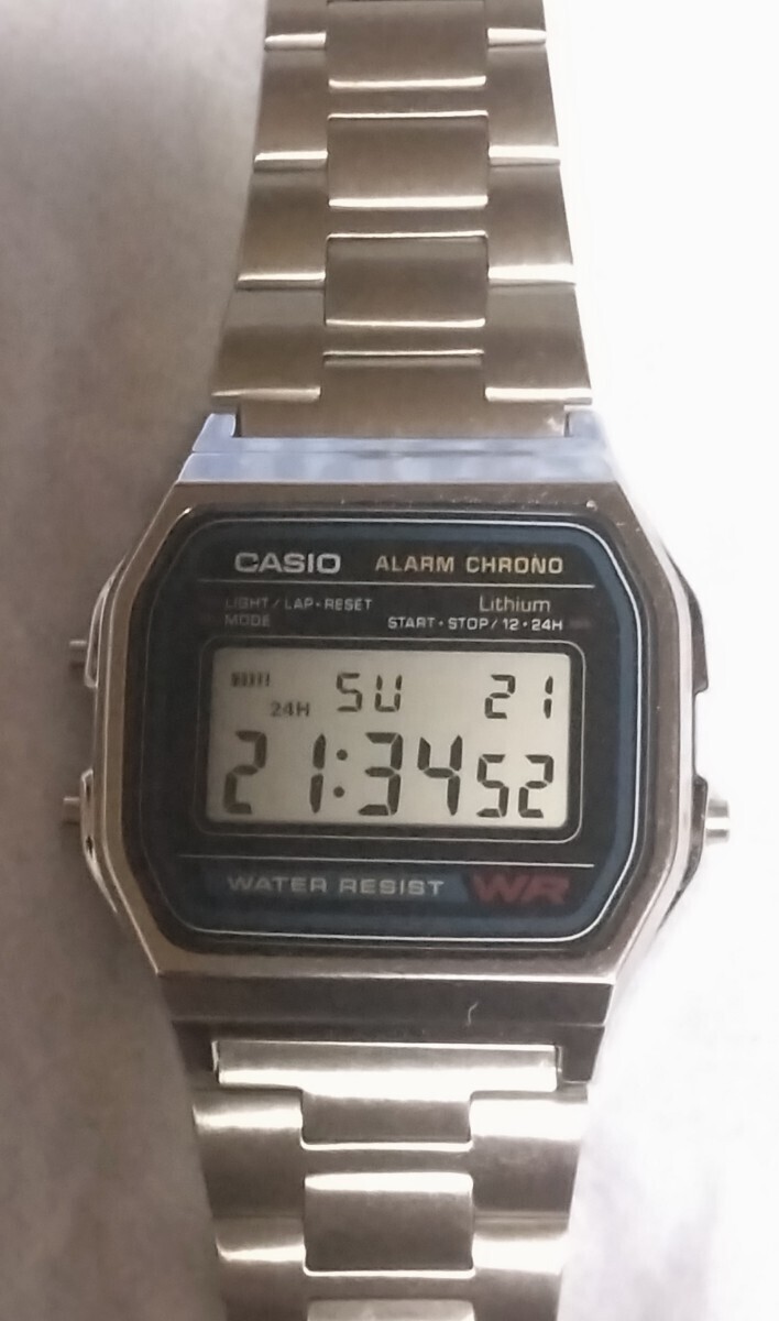 WR囲み無し カシオ CASIO ALARM CHRONO アラームクロノ WR 腕時計 シルバー色 チープカシオ拍卖