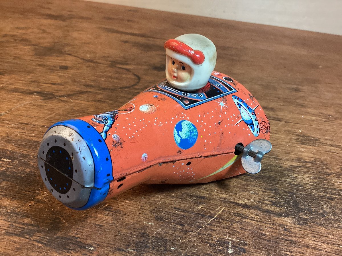 HH-8909■送料込■関東トーイ 関東トイス ゼンマイ ブリキ MOON CAPSULE レトロ おもちゃ 玩具 ロケット 宇宙船 ●共箱ありません/くFUら拍卖