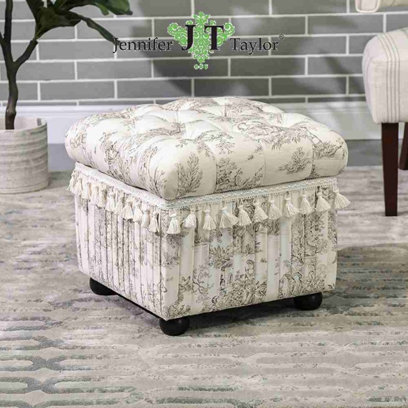 ジェニファーテイラー Jennifer Taylor 収納付きスツール Toile de Jouy~トワルドジュイ~ 33139ST メーカー直送拍卖