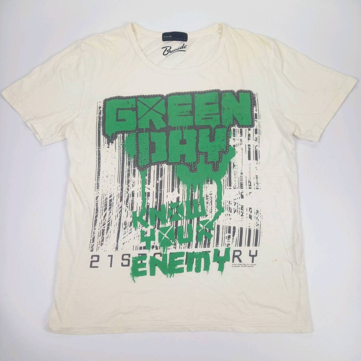 L GREEN DAY PLUS ONE×Bravado バンドTシャツ オフホワイト 半袖 リユース ultramto ts2418拍卖