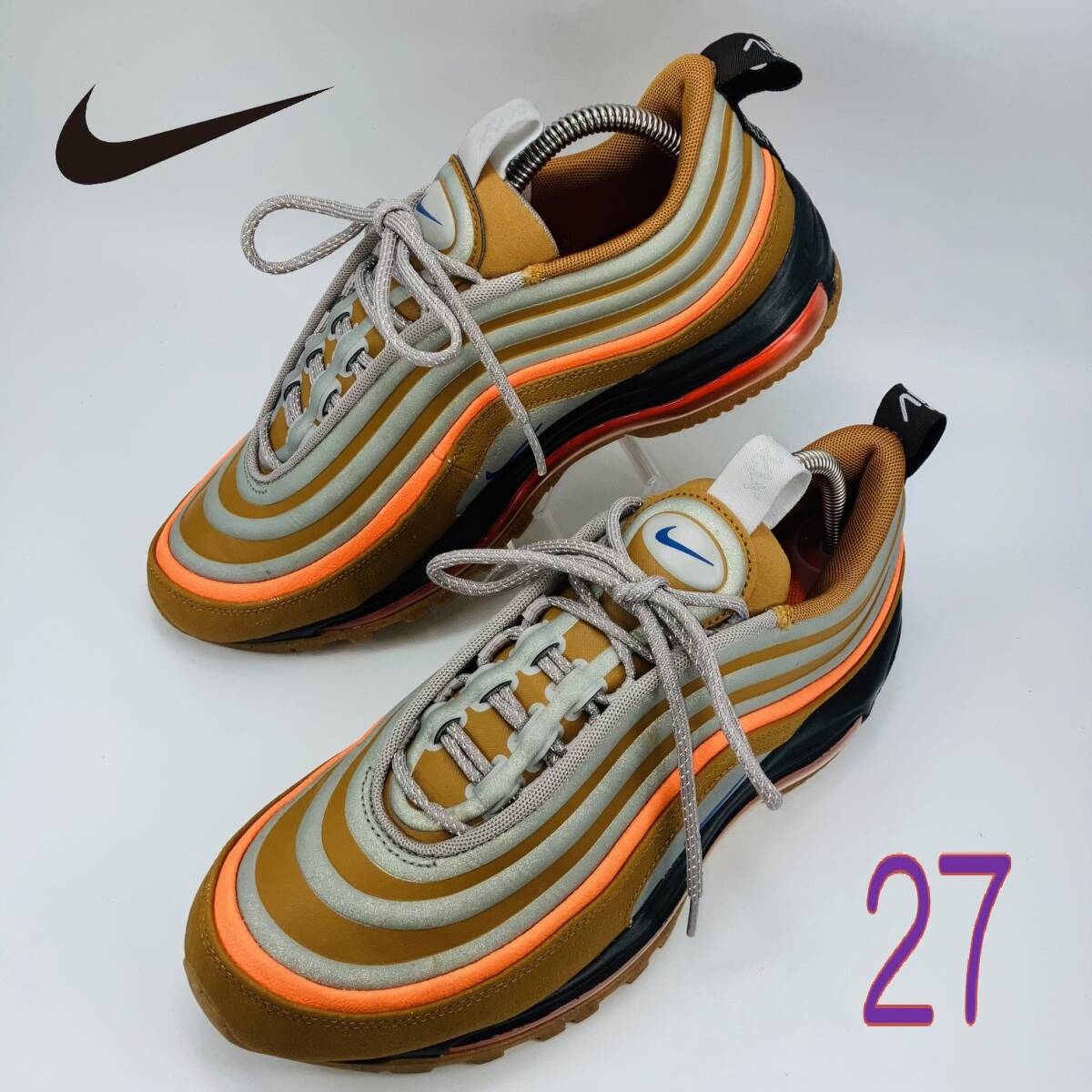【Bランク】【現状美品】【洗濯除菌済】NIKE AIR MAX 97 UTILITY /SEPIA STONE (BQ5615-200) 27 US9拍卖