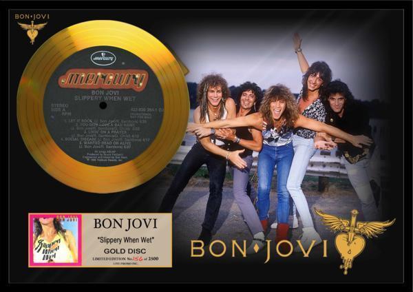 人気!ボン・ジョヴィ/Slippery When Wet/24金ゴールドレコード拍卖