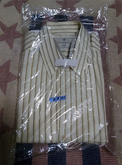 衣類 Ermenegildo Zegna Soft ゼニア 長袖シャツ ストライプ スペイン製拍卖