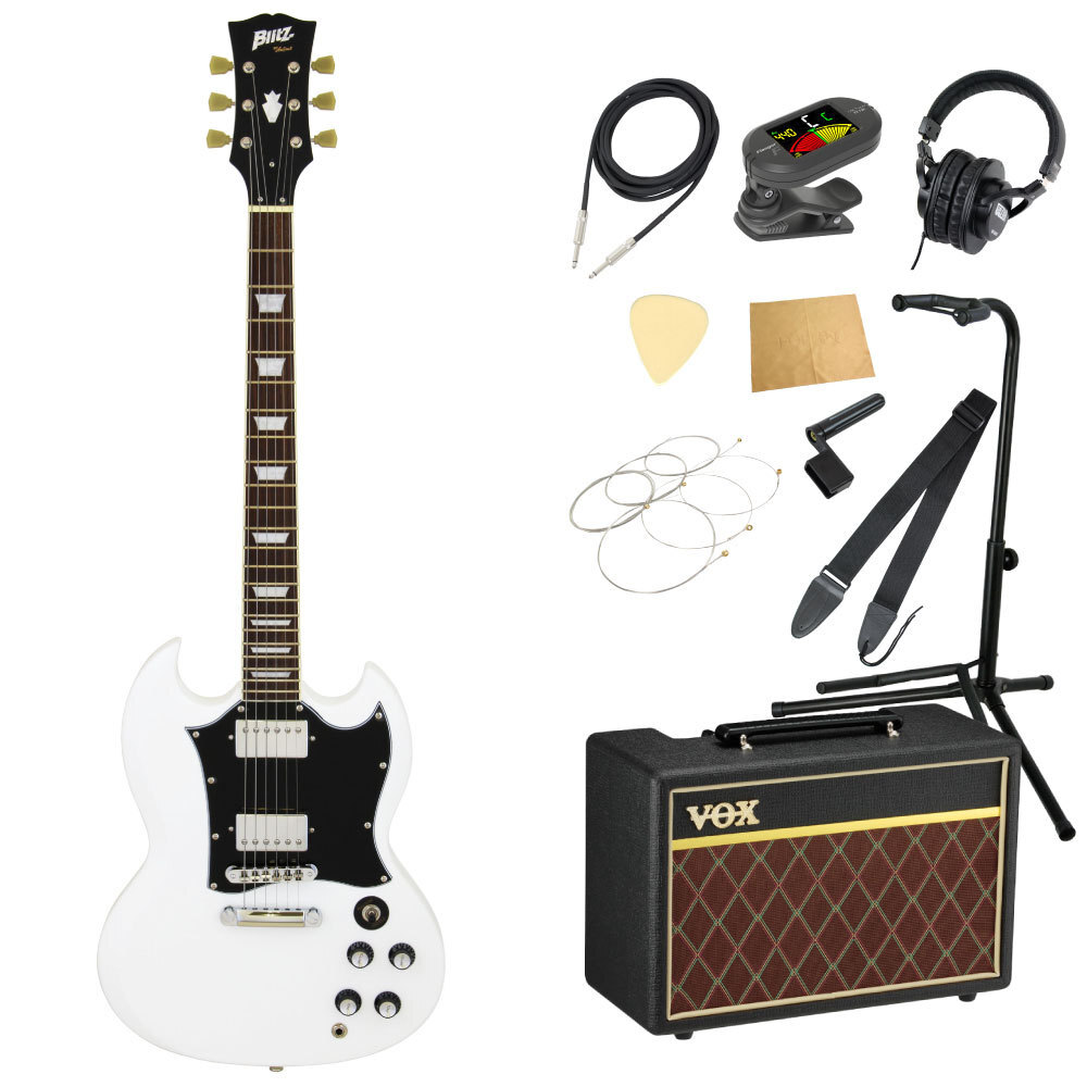 エレキギター 入門セット ブリッツ BSG-STD WH VOXアンプ付き 11点セット BLITZ by ARIA ギター 初心者セット拍卖