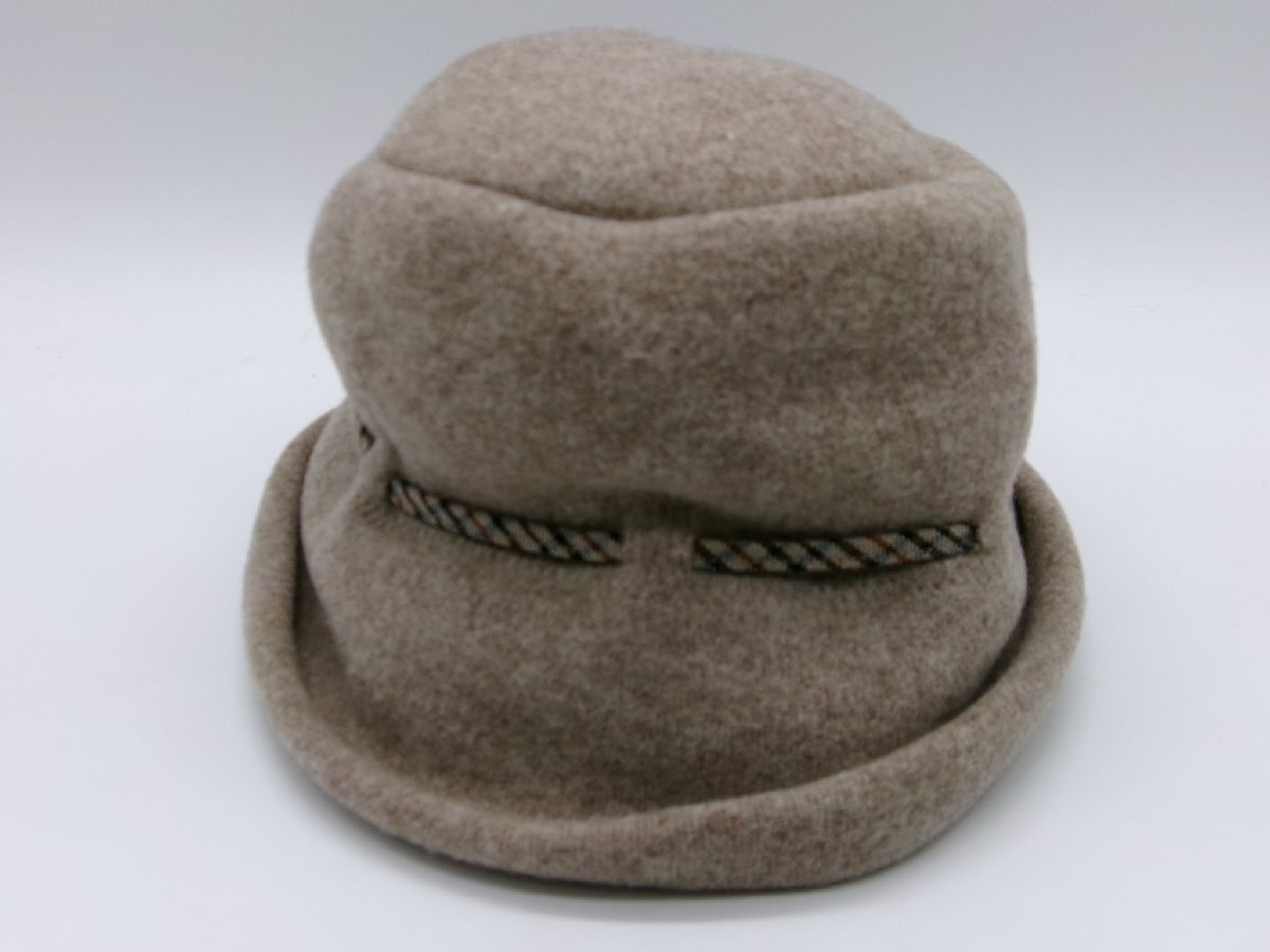 ■【YS-1M】 ダックス DAKS ハット 帽子 ■ 状態良好 ■ レディース サイズ M 57cm 茶系 毛100% ■ 日本製 ■【同梱可能商品】■A拍卖