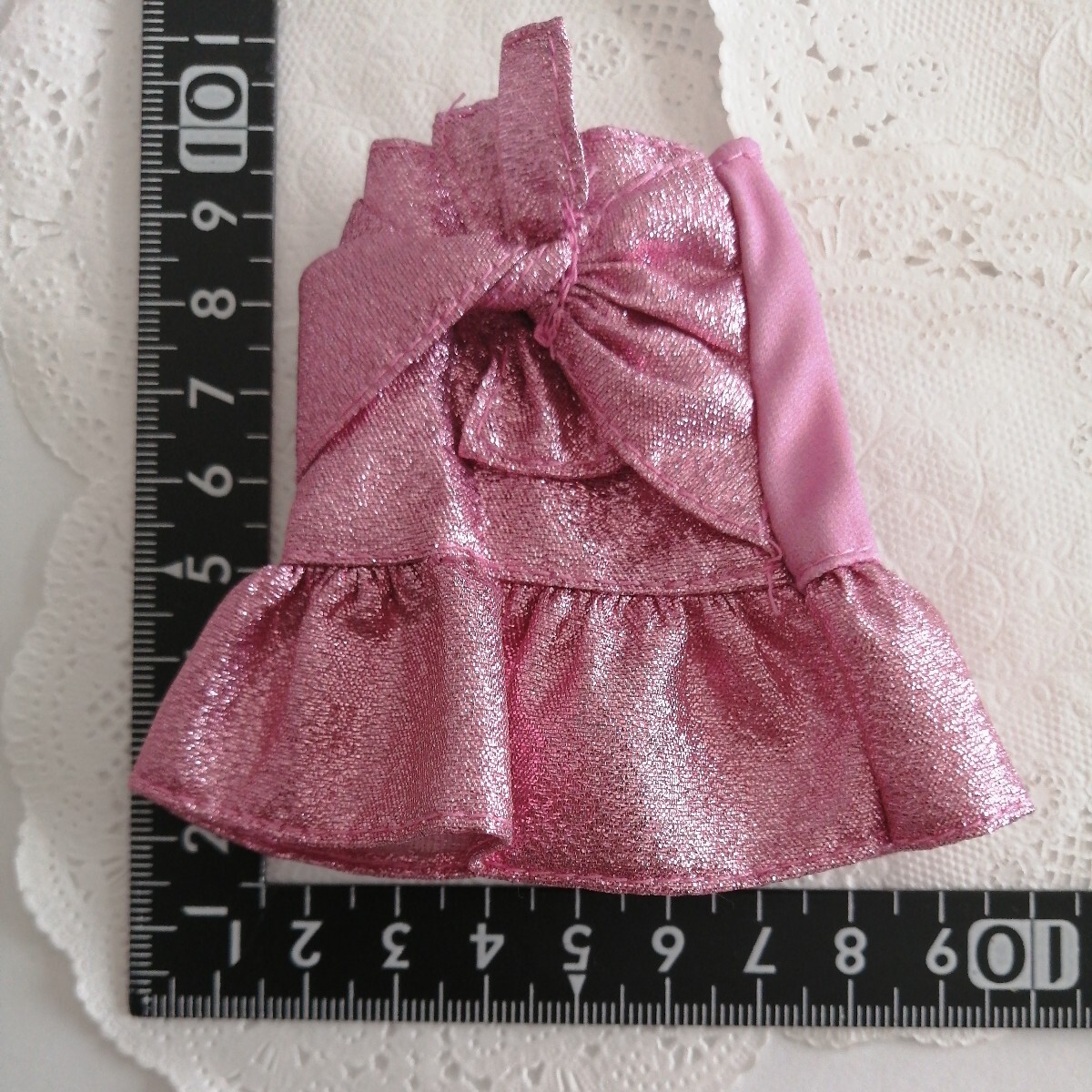 4r0510 ドール用 ピンク リボンモチーフ スカート フリル momoko ジェニー 1/6ドール拍卖