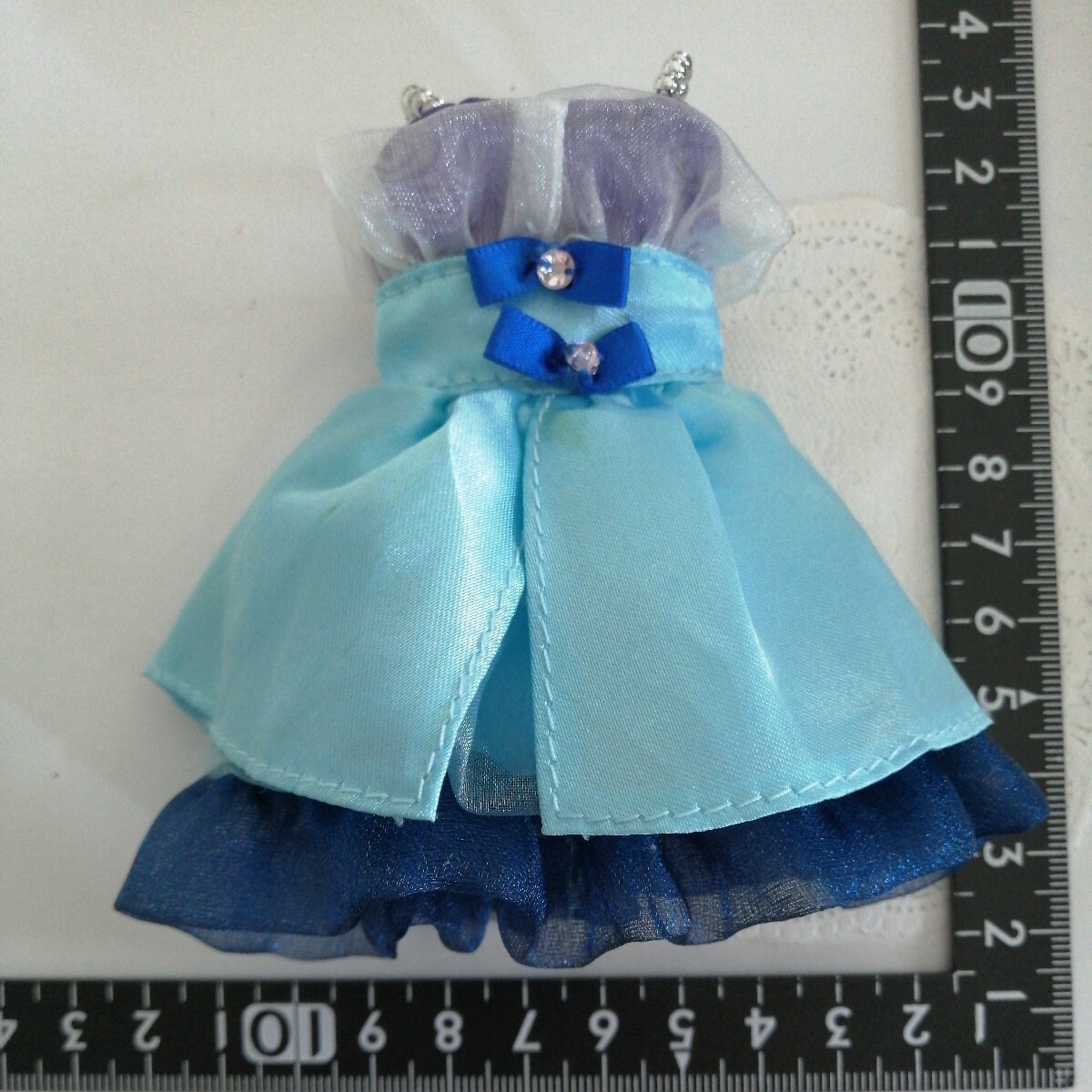 4r528 ドール用 ミニ ドレス ワンピース 青 ピュアニーモ リカちゃん ブライス momoko 1/6ドール拍卖