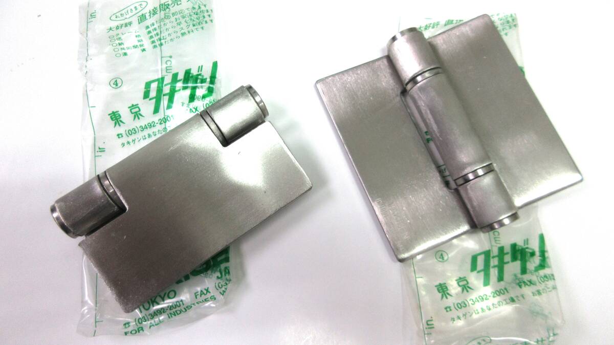 在庫処分未使用品 タキゲン ステンレスSUS304重量用平型蝶番 B-1001-3 2個組拍卖
