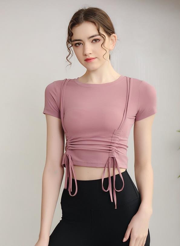 LHK1141★レディース ヨガウェア 半袖 tシャツ トップス スポーツウエア トレーニングウェア 吸汗速乾拍卖