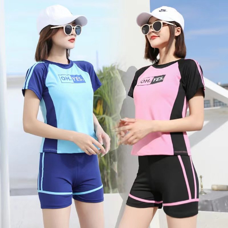 LRM1107★コスプレ衣装 半袖 セパレート トップス+パンツタイプ ボディスーツ スイムウェア 水着 競泳 水泳 競技拍卖