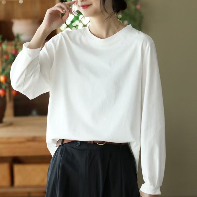 LRM1263★春 秋 長袖 着回し Tシャツ レディース カットソー 綿 着心地いい スウェット トレーナー カジュアル拍卖