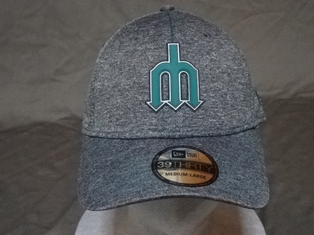 USA購入【NEWERA】【39THIRTY】 MLBメジャー シアトル マリナーズ【Seattle Mariners】 ロゴマーク付キャップ(M-L)グレー系拍卖
