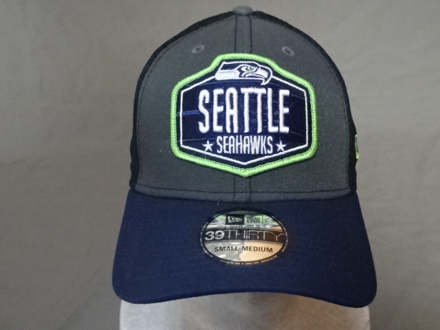 USA購入【NEWERA】【39THIRTY】 NFLアメフト シアトル シーホークス【Seattle Seahawks】ロゴ刺繍入り メッシュキャップ(S-M)拍卖