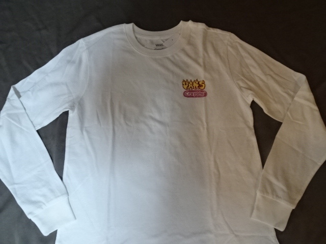 USA購入 アメカジ バンズ【VANS】 x クレヨラ【Crayola】コラボ バックプリント有 ロングスリーブTシャツUS XSサイズ拍卖